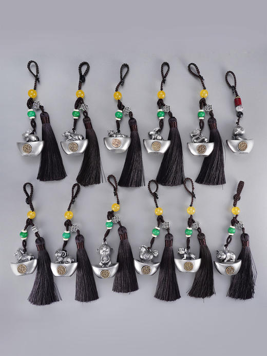 子佩集【祥瑞福辏】S999银钥匙扣【BX0280959】十二生肖元宝原创作品招财进宝可转动2509 商品图11