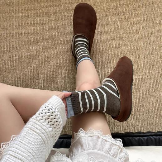 【YW】无忧购6双装条纹袜子秋冬简约百搭ins潮袜复古休闲2006（截单后3-5天发货) 商品图3