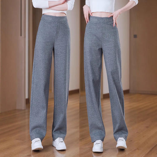 82659 ESNYUJ休闲运动裤女款2025新款直筒裤春秋季窄版阔腿裤高腰显瘦宽松卫裤 商品图0