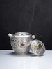 子佩集【花开福来】S999银摆件【ZJ037】茶具格桑花嵌金小茶壶2509 商品缩略图3