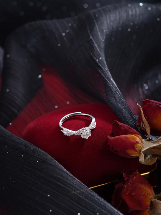 子佩集【陷入热恋】S925银戒指【JL071130】时尚交叉锆石青丝缠绕交织2509 商品图3