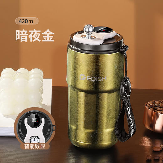 壹滴水纯钛咖啡杯智能显温双重保冷保温高颜值高级感双层 商品图9