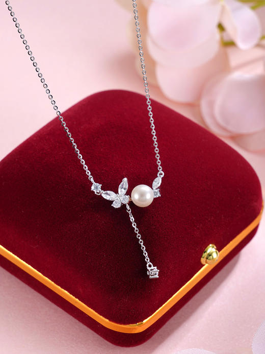 子佩集【蝶染清辉】S925银套链【YL-7574101】蝴蝶锆石珍珠项链2509 商品图5