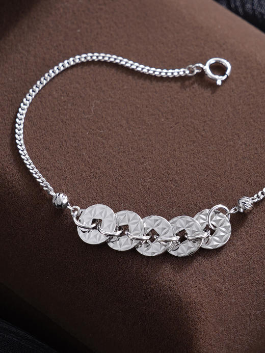 子佩集【五路财源】S925银手链【SL0704188】五连环招财钱币2509 商品图8