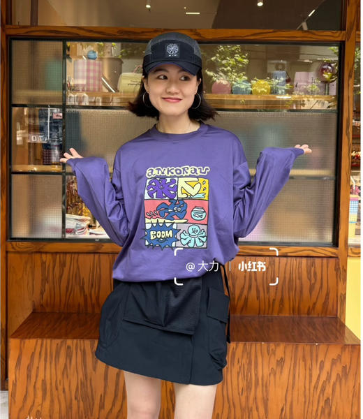 原单AnKoRa*安高若插画款涂鸦款长袖打底衫092308 商品图4