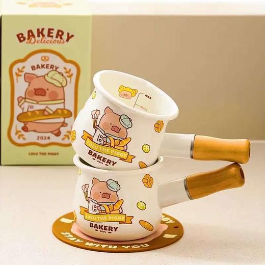 4楼Eubelle欧蓓 川岛屋&lulu猪联名 搪瓷小奶锅500ml 迷你宝宝辅食锅 活动价：68元 商品图1