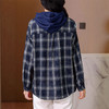 XMZ1091复古格子秋装女士长袖衬衫外套秋冬新款中年妈妈磨毛加厚宽松外套 商品缩略图3