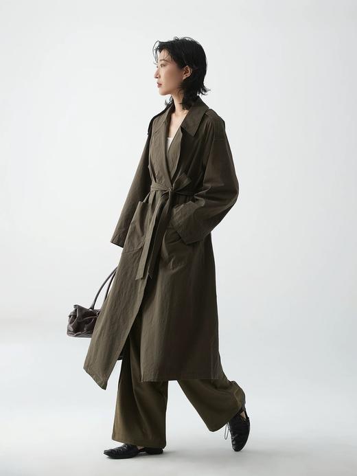 会员福利【100棉！高级气质】拉夏贝尔/La Chapelle极简高级感气质外套早秋全棉挺括有型长款风衣 商品图9