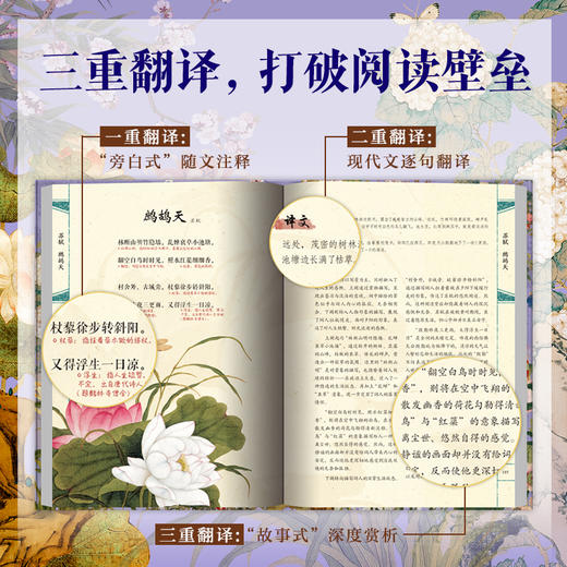 经典《宋词》2025震撼升级|烫金彩图典藏版全2册|全注全解全译，307首经典词作+420幅古画+23大美学专题+12类文学拓展，一次揽尽5000年东方美学 商品图4