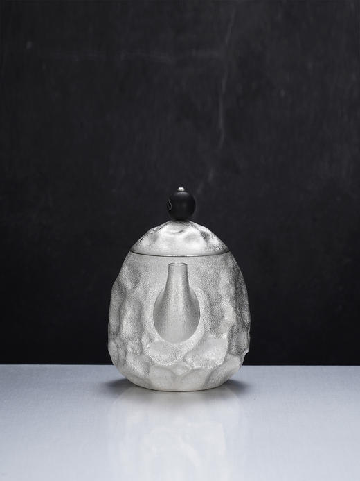 子佩集【涤尘观澜】S999银摆件【ZJ038】茶具锤纹磨砂小茶壶2509 商品图4