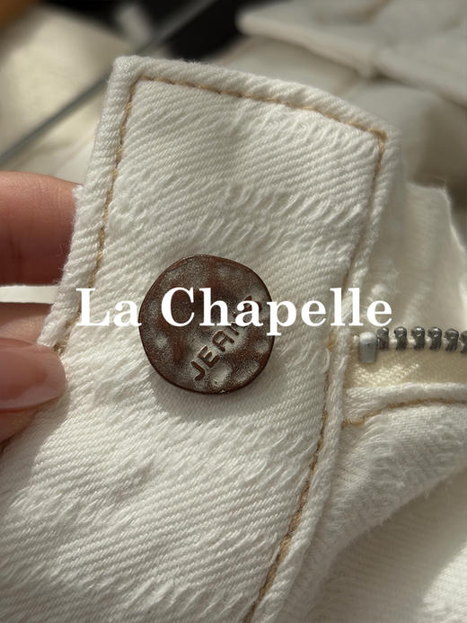 专柜实拍【70%莱赛尔天丝】拉夏贝尔/La Chapelle高品质肌理感宽松显瘦阔腿裤软糯舒适百搭直筒裤天丝牛仔裤 商品图4