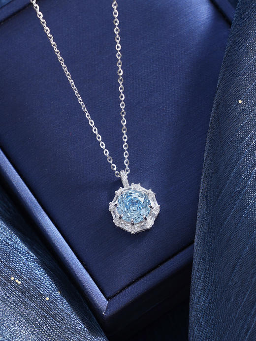 子佩集【蓝调旋律】S925银套链【YL-7466】时尚玫瑰切锆石项链2509 商品图2