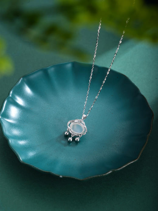 子佩集【竹锁清欢】S925银套链【XL090299】白玉髓锁珐琅彩竹叶项链2509 商品图9