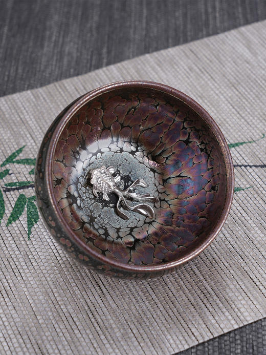 子佩集【吉庆有余】S990银摆件【YSYCJ003】茶具品茗杯原创作品茶杯紫金鱼2509 商品图4