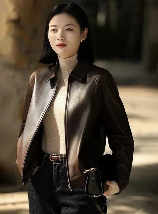 复古乌托邦～羊皮革拉链皮衣 B04LDR22403 商品图6