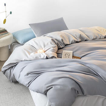 京东京造小京研磨毛三件套 100g轻柔丝滑 A类亲肤 床单被套枕套 单人宿舍0.9/1.2m床 瓦灰 商品图1