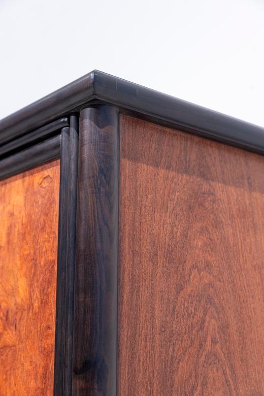 红桥红  家具严选  缅甸花梨（大果紫檀）【嵌紫光檀 125 明式素面 小圆角柜】 商品图4