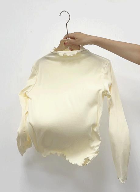 59.9抢3件！超值速抢【温柔慕斯德绒木耳边打底衫】手感真的巨巨巨软糯秋冬穿着率No.1 上手质感没的说 无束缚感舒适柔软不紧绷 秋冬打底衫女木耳边半高领新款德绒上衣内搭修身上衣长袖纯色优雅 商品图3