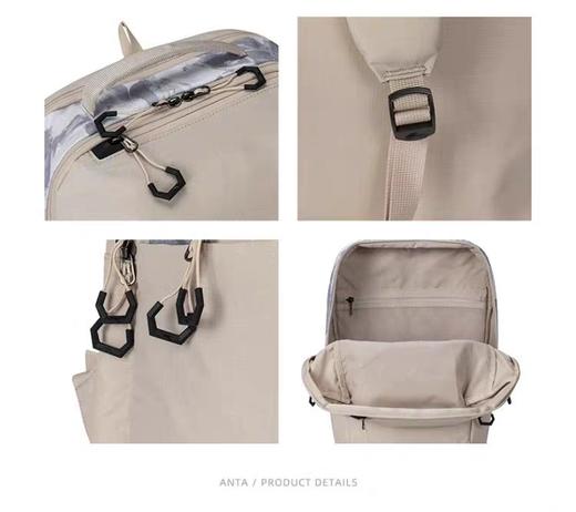 XY/安踏双肩包拒水科技抗菌内里户外徒步背包书包  192427162——2  浅影灰 商品图5