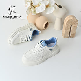 经典鲨2025年秋季专柜新款男士百搭系带休闲平底小白鞋KW222-533181