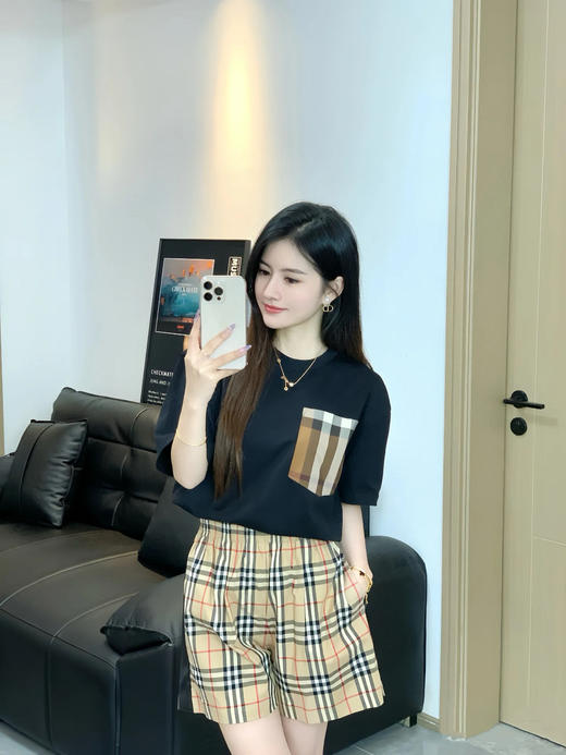 巴宝莉 25早春黑边格纹短裤（ZY*TM） 商品图0