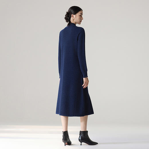 【林栖设计小店】雾织山花系列毛织连衣裙拼花边珠片优雅气质2025秋冬新款毛衣长裙女1954066 商品图4