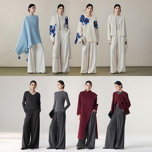 【林栖设计小店】（现货）羊毛混纺压褶裤子优雅多色百搭直筒宽松显瘦2025秋冬新款阔腿裤女1954071 商品图4