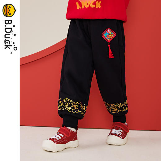 【加绒】B.Duck小黄鸭童装冬季针织长裤105-150 BF5463052 商品图2