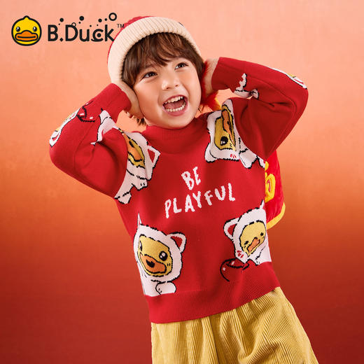 B.Duck小黄鸭童装冬季套头针织衫105-150 BF5612007 商品图0