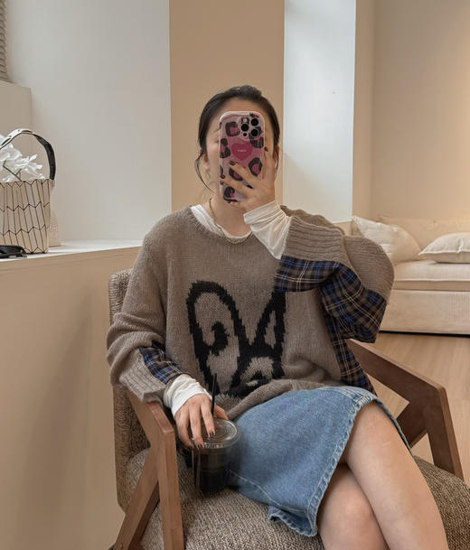 acn*e 爱心拼接马海毛毛衣 商品图3