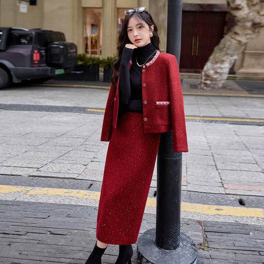 HR YJLY8671新款新娘回门服敬酒服钉钻两件套 商品图2