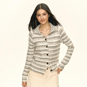 Ariseism 美式复古设计感长袖针织衫开衫毛衣女秋季新款上衣