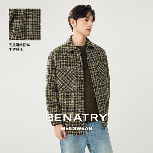 贝纳川秋季羊毛格子外套ECT300003 商品图0