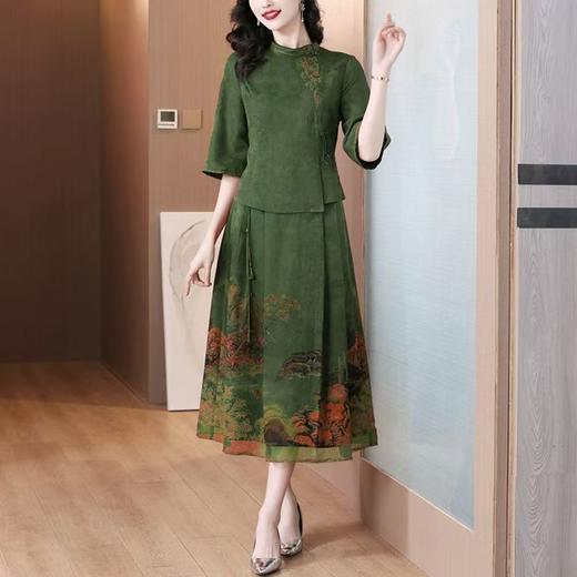 2025香云套装新中式上衣妈妈婚宴礼服高级感两件套裙装 商品图2