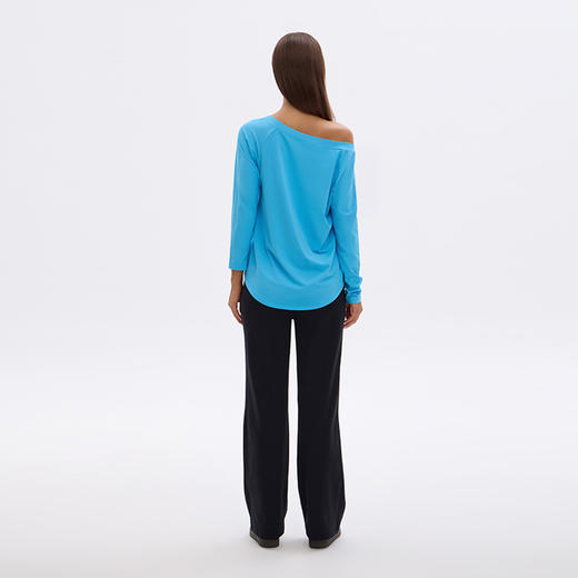 TITIKA船领长袖宽松T恤秋季落肩女款不规则运动休闲上衣11220 商品图2