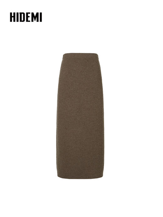 HIDEMI 栗子色羊毛小立领厚款两件套 小立领上衣/半裙 商品图10