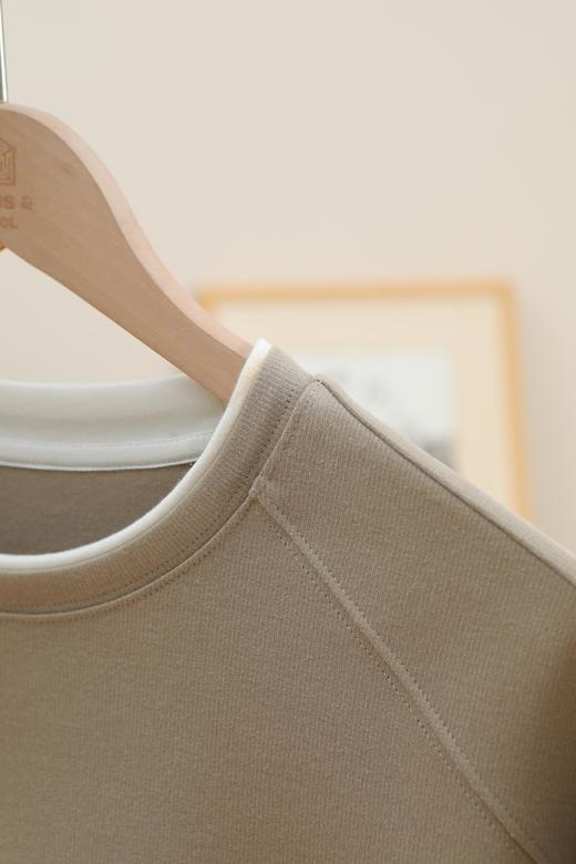 WOODSWOOL丛绒男装假两件肌理感长袖磨毛T恤 商品图6