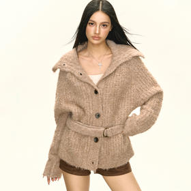 Ariseism 美式复古设计感中长款毛衣外套女秋季新款上衣