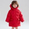 笛莎Deesha 2025冬季女童甜美木耳边三防连帽中长羽绒服 商品缩略图0