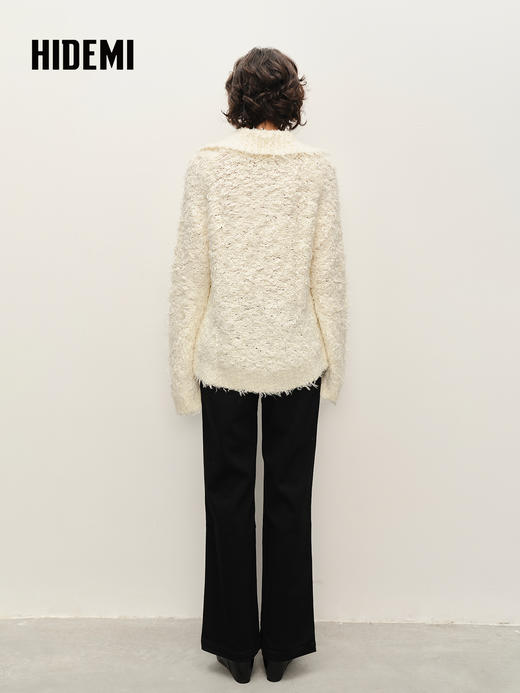 HIDEMI 都市单宁系列中低腰水洗黑进口纱线阔腿长裤牛仔裤 商品图2