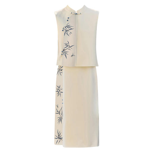 HR ZMFS25201法式小香风马甲套装裙洋气减龄百褶连衣裙两件套 商品图4