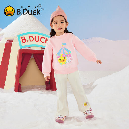 【抗菌加绒】B.Duck小黄鸭童装冬季圆领卫衣90-130 FF5631072 商品图1
