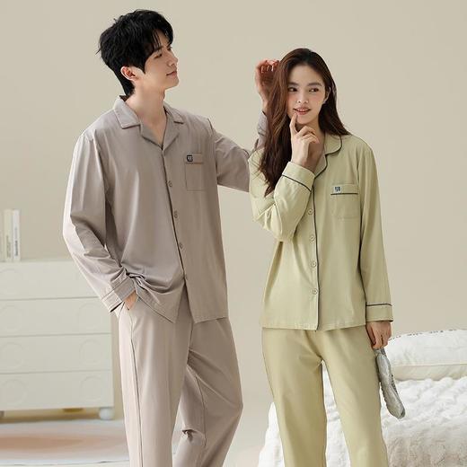 【好心情睡衣】2025全新情侣睡衣长袖春秋款简约休闲可外穿秋天男女士纯棉家居服套装 商品图1