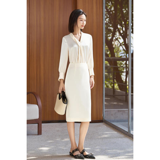 剩L/XL/XXL 米思阳2026春季新品知性通勤OL百搭高腰直筒包臀裙半身裙女4766 商品图3