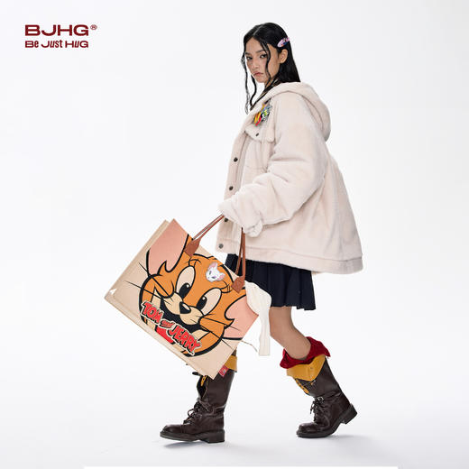 【猫和老鼠联名】BJHG不计后果潮流托特包男百搭通勤时尚手提袋女 商品图2