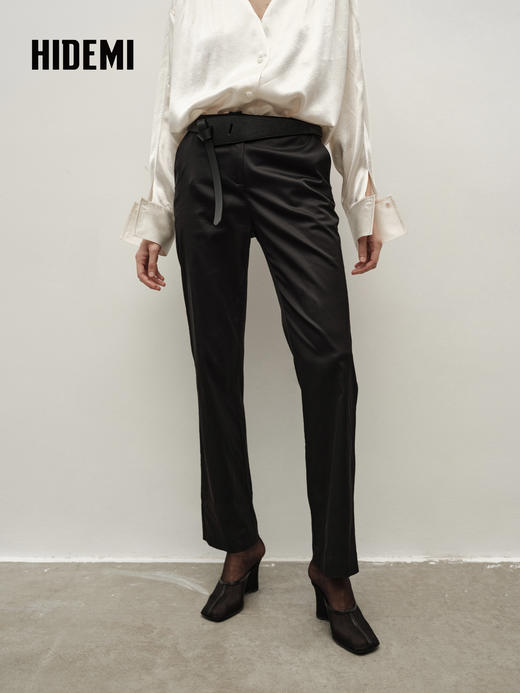 HIDEMI 进口意大利荔枝皮头层小牛皮手工加宽多种系法腰带 乌木棕 商品图3