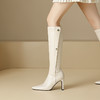 10003花晨月一号店&6324气质时尚方头高筒弹力瘦瘦靴百搭高跟尖头显瘦长靴不过膝时装靴子 商品缩略图2