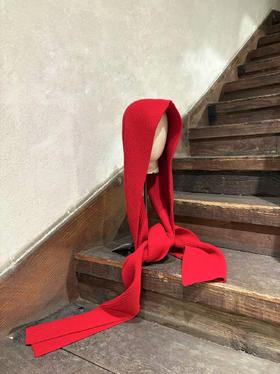 Studio Nicholson 25AW 绯红色FIFE美丽诺羊毛连帽围巾