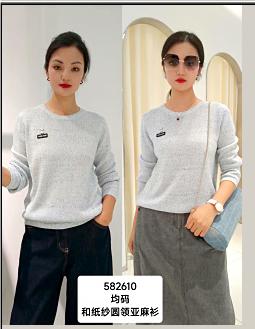 582610和纸纱圆领长袖针织衫 商品图1