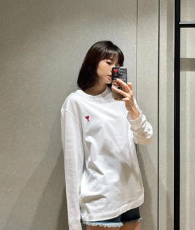 AM*男女款刺绣爱心长袖打底衫